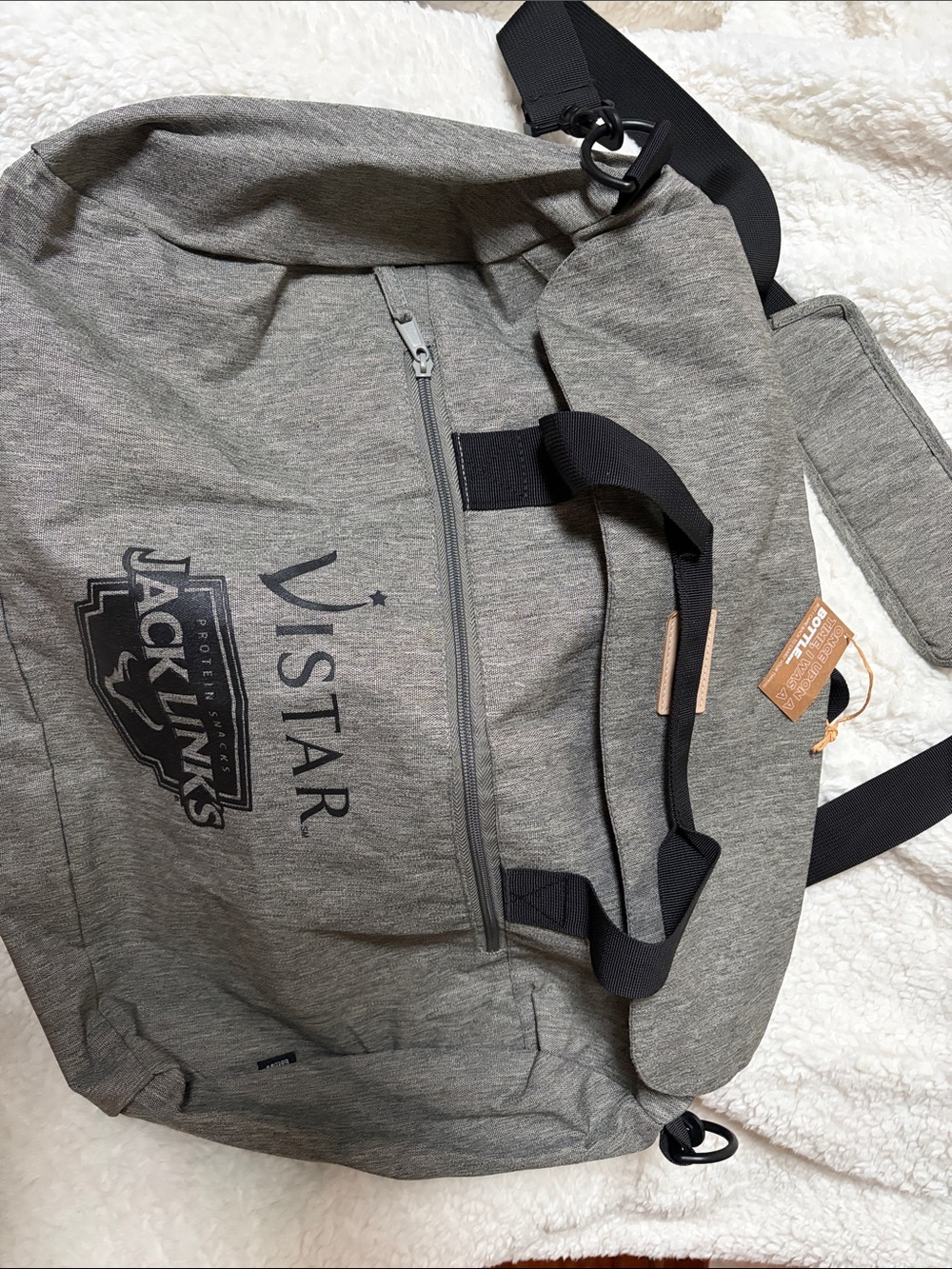 Vistar x Jack Link's Gray Travel Duffel Bag with Shoulder Strap